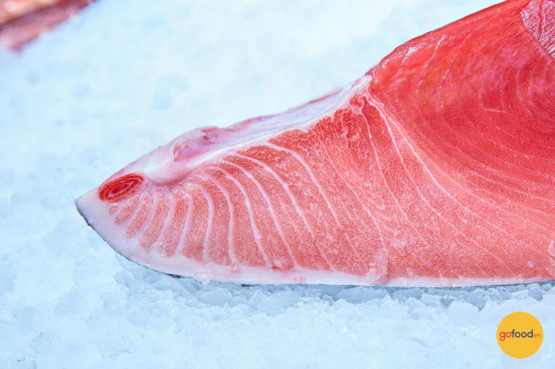 Bụng cá ngừ vây xanh thịt màu hồng đẹp mắt