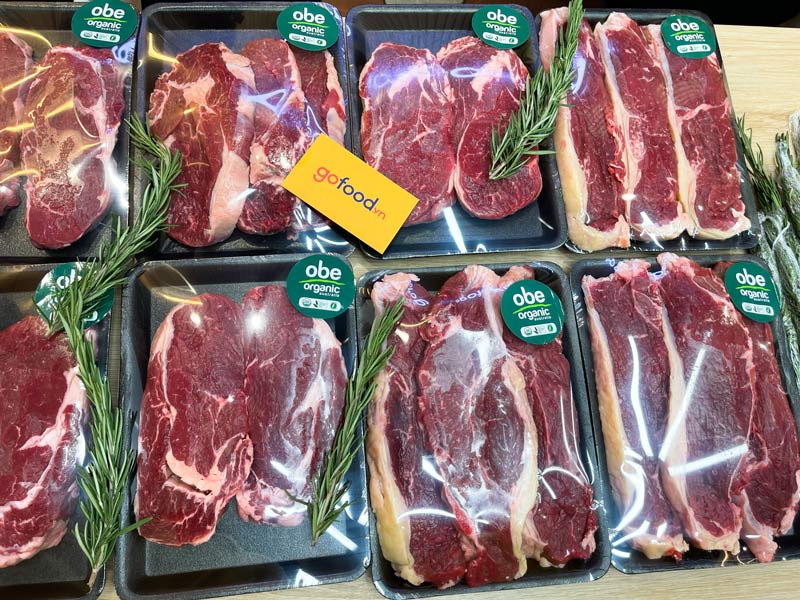 Đơn hàng thịt bò Úc tươi hữu cơ Obe của khách Gofood
