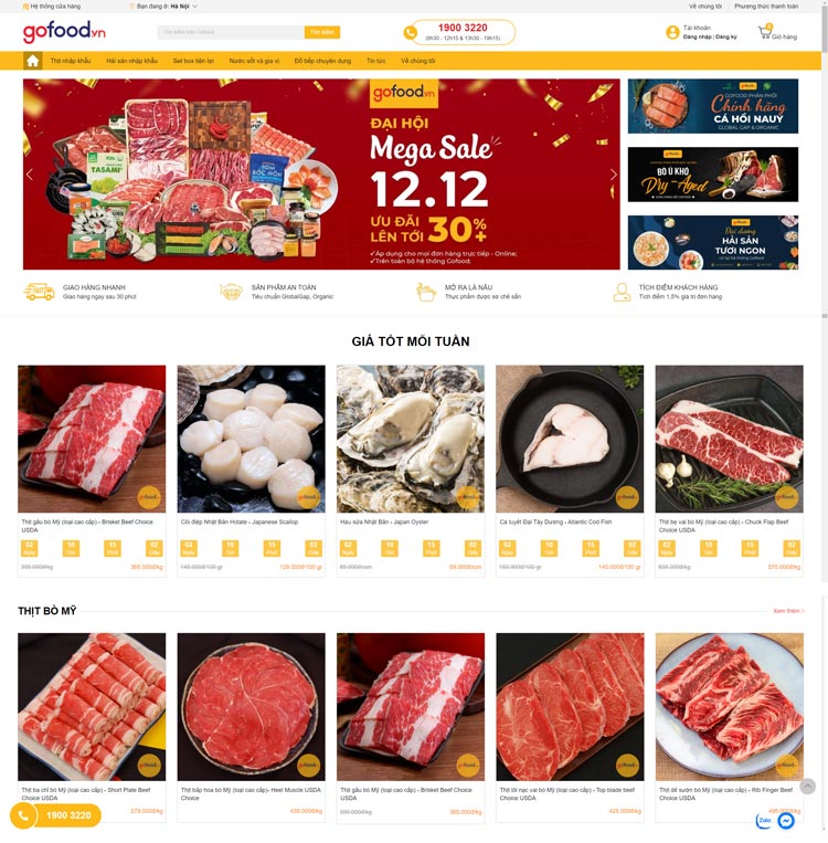 Gofood thay đổi giao diện website mới