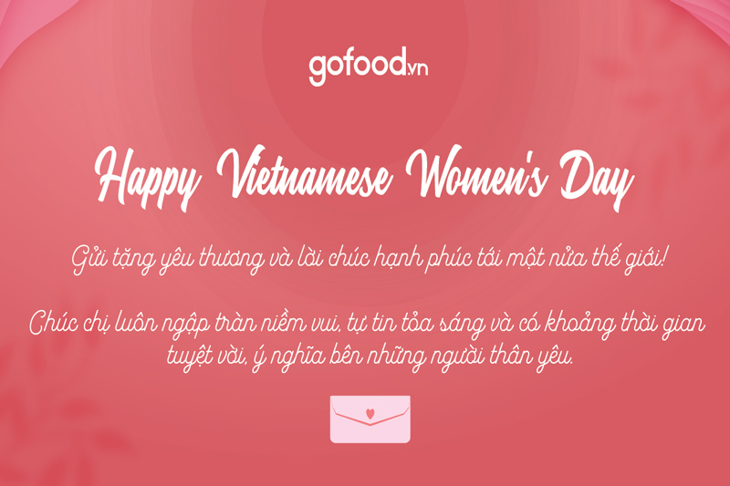 Gofood chúc mừng ngày phụ nữ Việt Nam