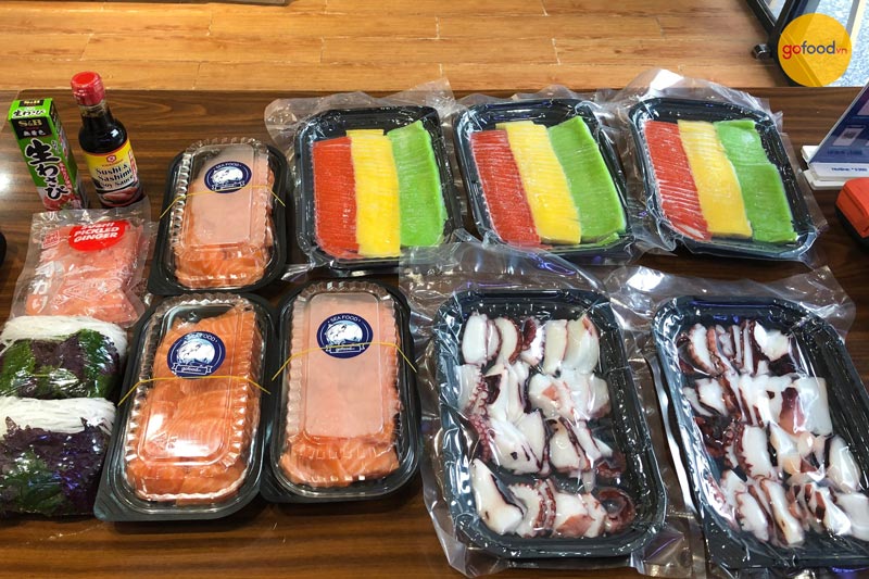 Đơn hàng khách mua hải sản cắt thái Sashimi