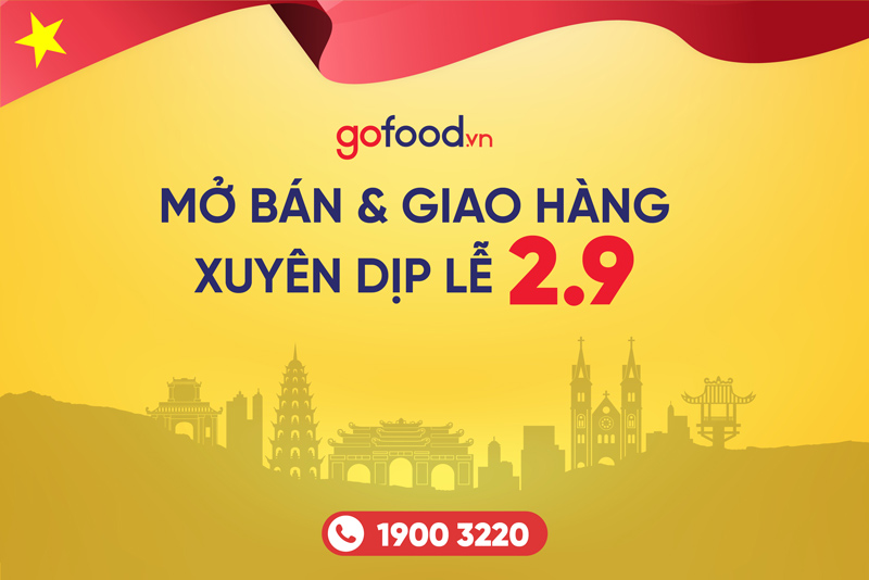 Gofood mở bán xuyên Lễ Quốc Khánh