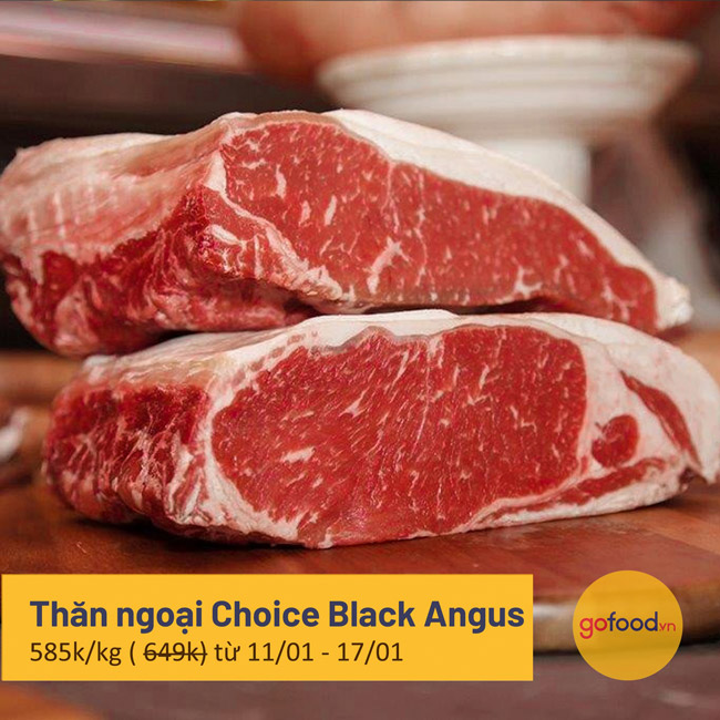 Thăn ngoại bò Black Angus Choice phù hợp với món Steak