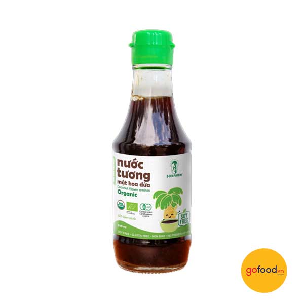 Nước tương hữu cơ mật hoa dừa Organic Sokfarm 200ml