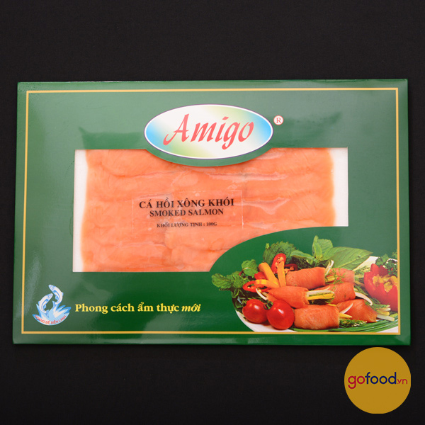 Cá hồi Na Uy xông khói Amigo gói 100 gram - Smoked Salmon