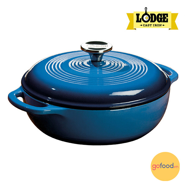 Nồi gang phủ gốm Lodge EC3D33 màu xanh dương 2.8 lít