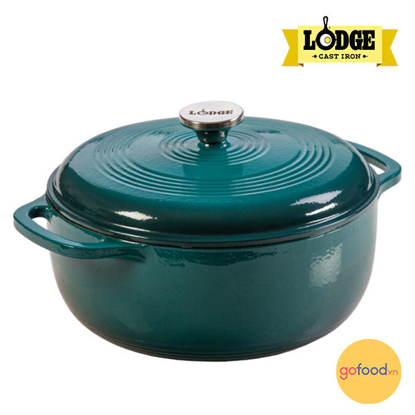 Nồi gang phủ gốm Lodge EC6D38 màu xanh lá 5.6 lít