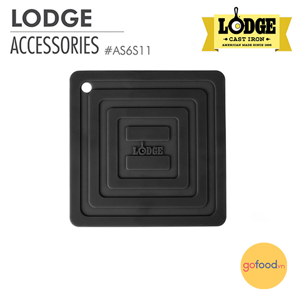 Miếng nhắc nồi silicone đường viền Lodge màu đen