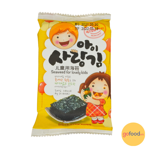 Rong biển ăn liền cho bé Humanwell 4 gr