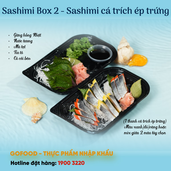 Sashimi Box 2 - Sashimi cá trích ép trứng