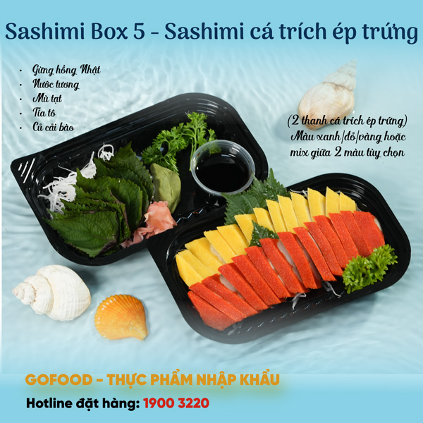 Sashimi Box 5 - Sashimi cá trích ép trứng