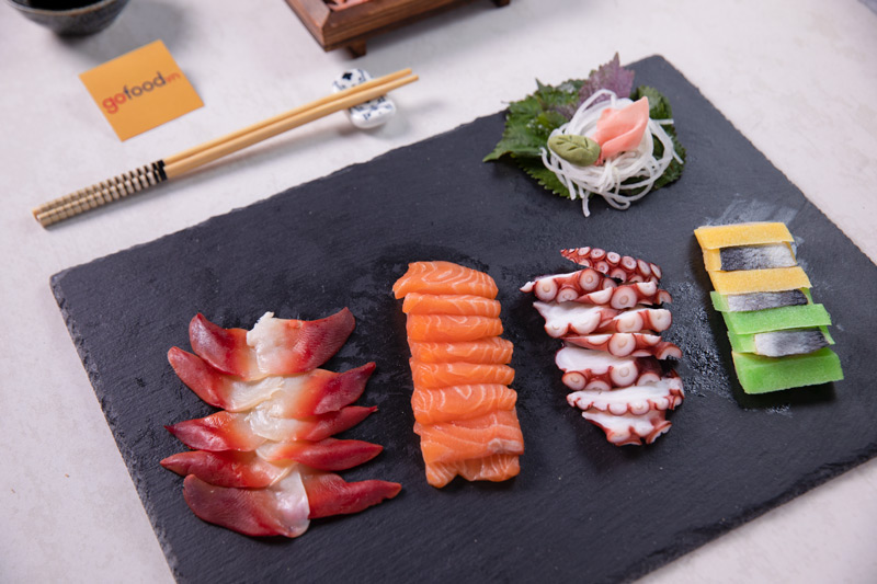 Set sashimi Gofood tươi ngon, thanh mát