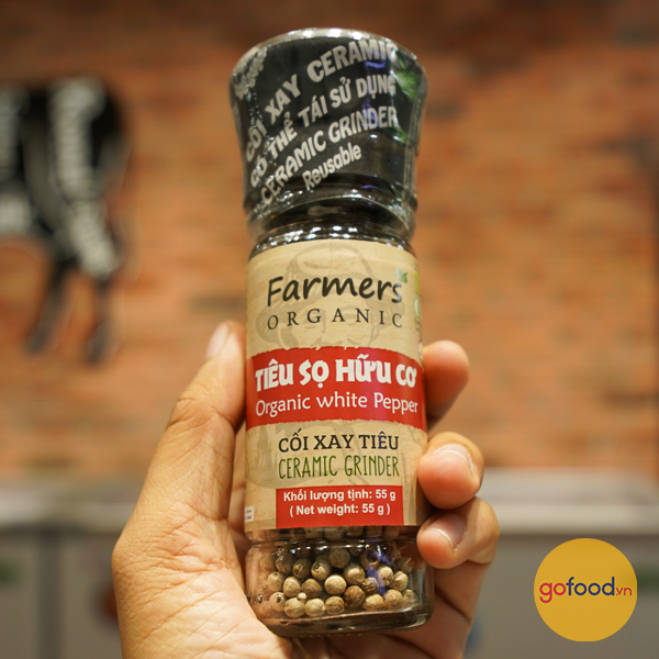 Tiêu sọ hữu cơ farmers Vipep - Organic White pepper 55 gram 