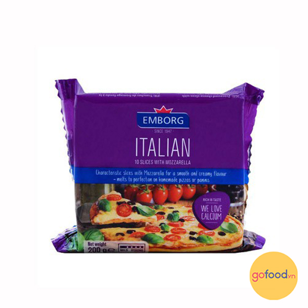 Phô mai lát Italian với Mozzarella hiệu Emborg 200g