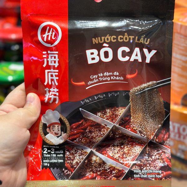 Nước cốt lẩu Haidilao vị Bò Cay (150gr/gói)