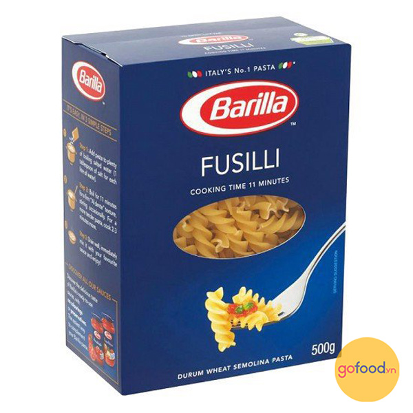 Mỳ nui Barilla hình xoắn các cỡ Fusilli 500g