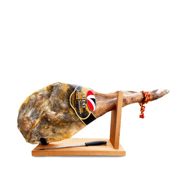 Đùi heo muối có xương Jamon Sérrano Valent - Có dao & giá đỡ