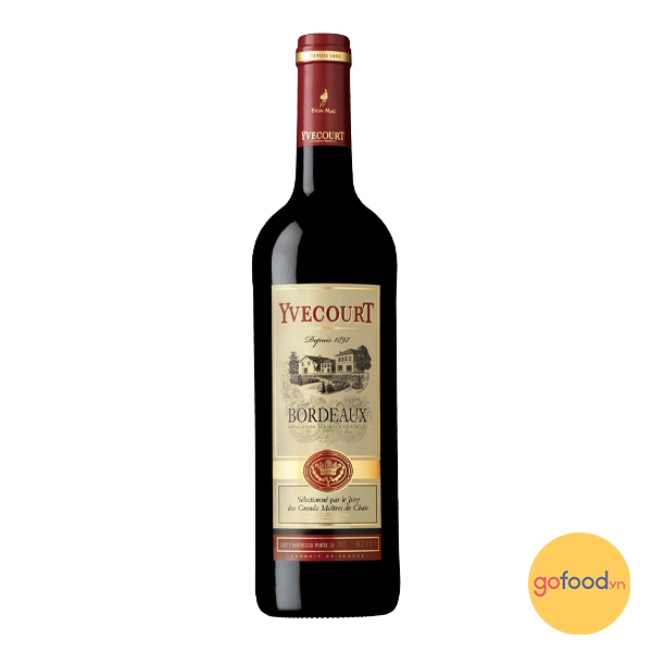 Vang đỏ Pháp Yvecourt Bordeaux Rouge 2020