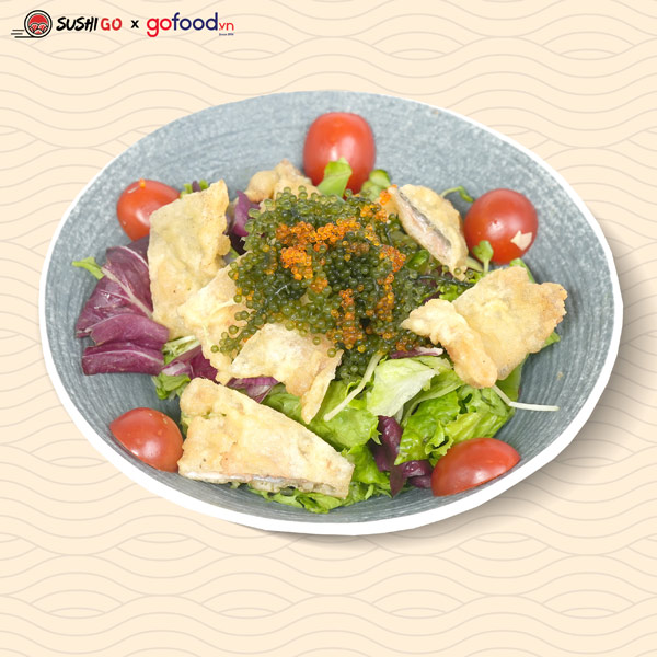 Salad Da Cá Hồi Chiên Giòn