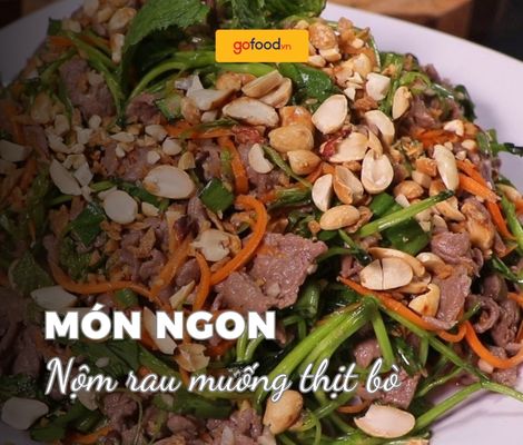 Hướng dẫn cách làm nộm rau muống thịt bò chống ngán