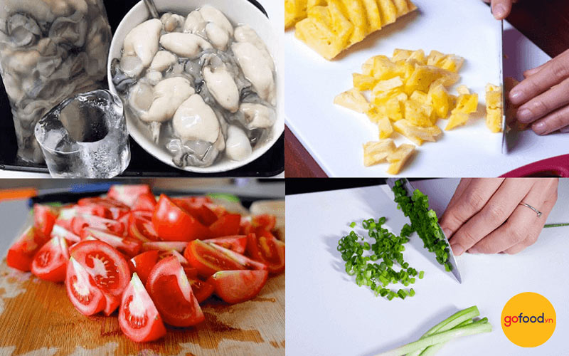 Sơ chế nguyên liệu nấu canh chua hàu
