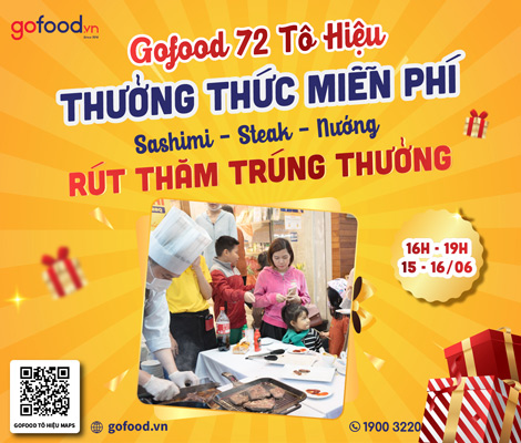 Thưởng thức miễn phí nướng và sashimi mừng khai trương Gofood 72 Tô Hiệu, Hà Đông