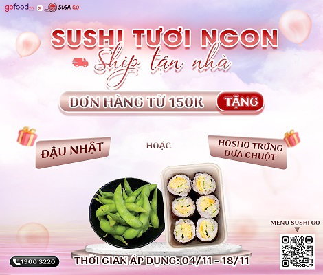 [Chỉ từ 150k] Ưu đãi ngập tràn cho đơn Sushi tươi ngon, thanh mát