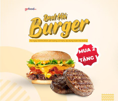 Ưu đãi lớn: Mua 2 Burger tặng 1 Burger