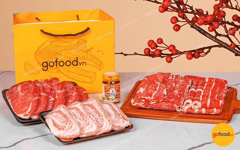 Set quà Lộc Phát có đa dạng các phần thịt nhập khẩu