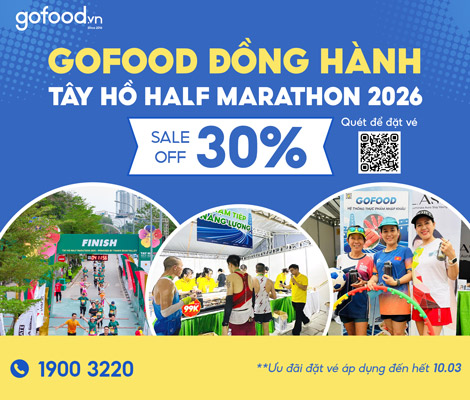 Gofood đồng hành cùng Tây Hồ Half Marathon 2026
