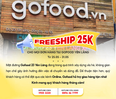 GOFOOD 23 YÊN LÃNG XIN THÔNG BÁO