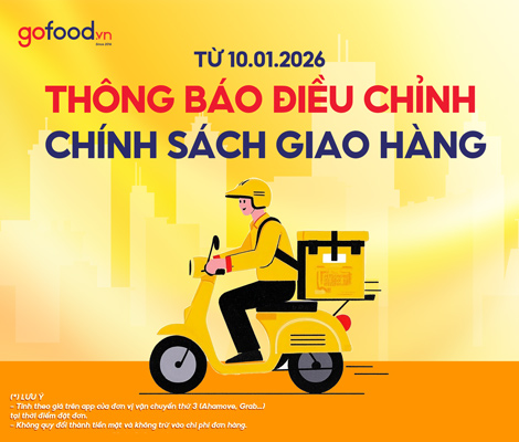 THÔNG BÁO ĐIỀU CHỈNH CHÍNH SÁCH GIAO HÀNG GOFOOD 2026