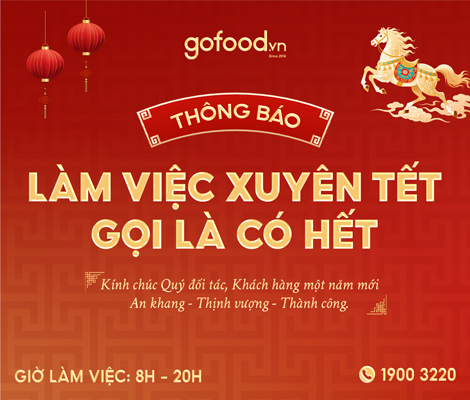 Thông báo Tết Dương lịch – Gofood phục vụ xuyên lễ
