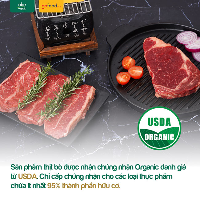 Sản phẩm thịt bò Obe đạt chứng nhận USDA Organic