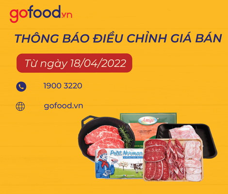 THÔNG BÁO ĐIỀU CHỈNH GIÁ BÁN MỘT SỐ SẢN PHẨM TẠI GOFOOD