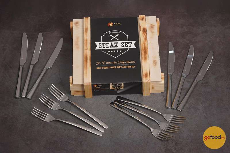 Bộ 12 chiếc dao nĩa Chef Studio cắt thái Steak