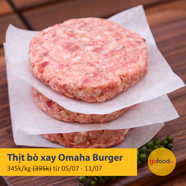 Thịt bò xay Omaha Burger