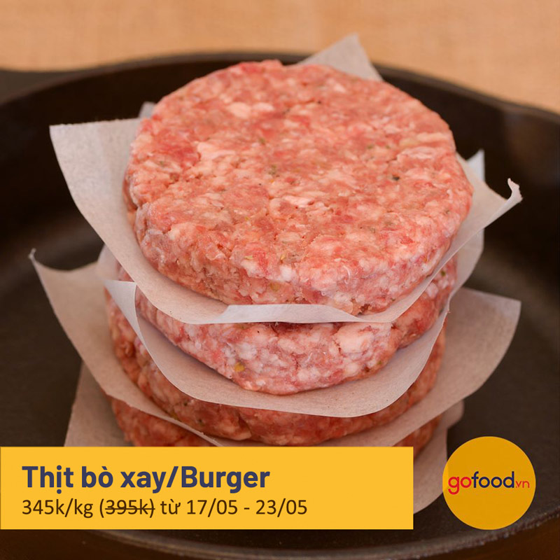 Giá tốt tuần thịt bò xay Burger Gofood