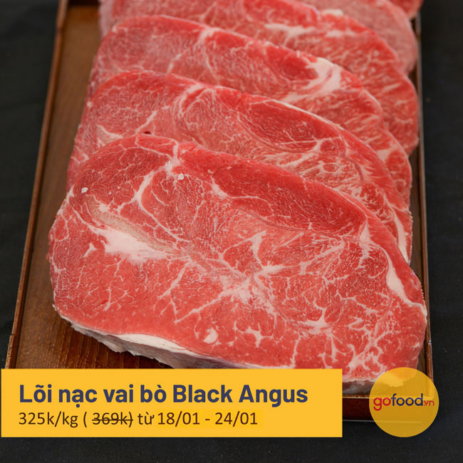 Lõi nạc vai bò Black Angus dùng áp chảo, làm Steak đều ngon