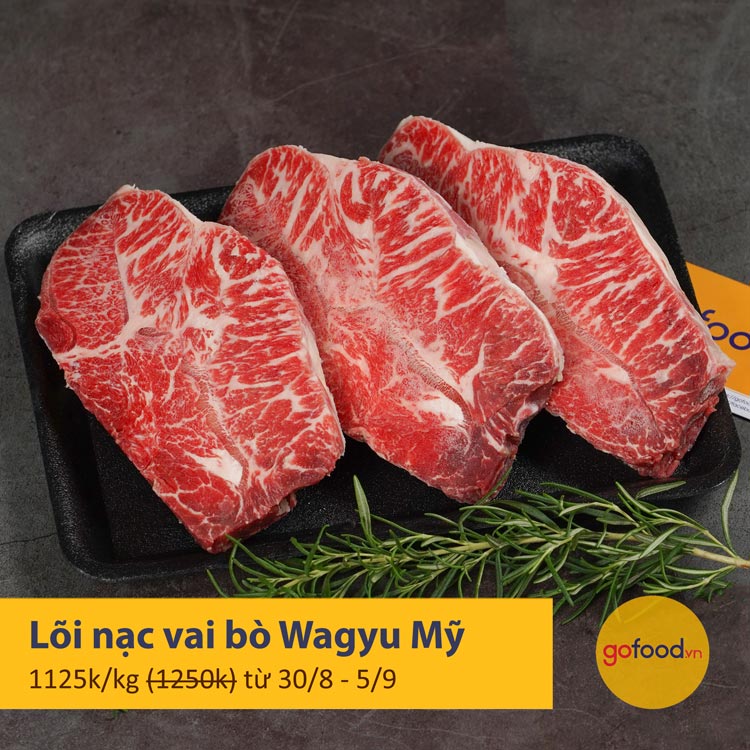 Lõi nạc vai bò Wagyu Mỹ dùng làm món nướng, Steak hoặc cũng có thể nhúng lẩu