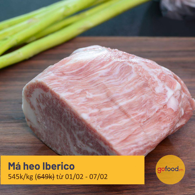Thịt má heo Iberico giòn ngon, đặc biệt hấp dẫn khi áp chảo