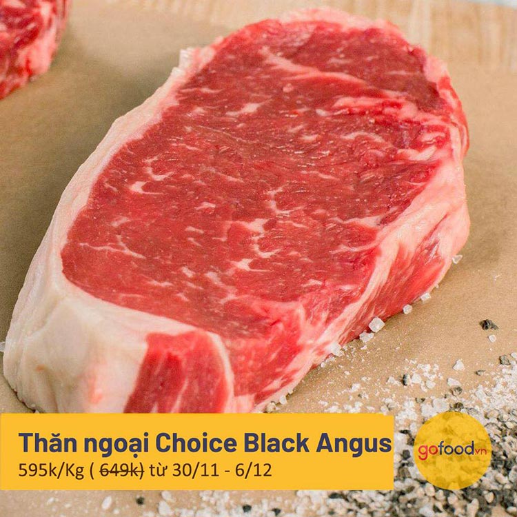 Thịt thăn ngoại bò Mỹ (loại cao cấp)- Striploin beef Choice USDA