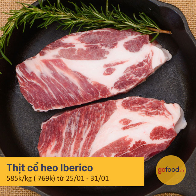 Thịt cổ heo Iberico dùng cho các món áp chảo, rán hay Steak đều ngon