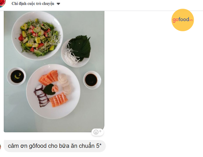 Chị Trang rất hài lòng với sản phẩm của Gofood