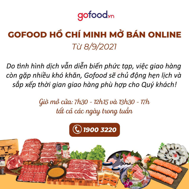 Gofood Hồ Chí Minh mở bán Online phục vụ khách hàng
