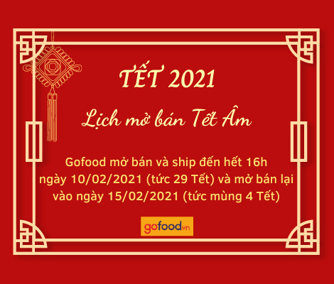 THÔNG BÁO: LỊCH MỞ BÁN TẾT NGUYÊN ĐÁN 2021