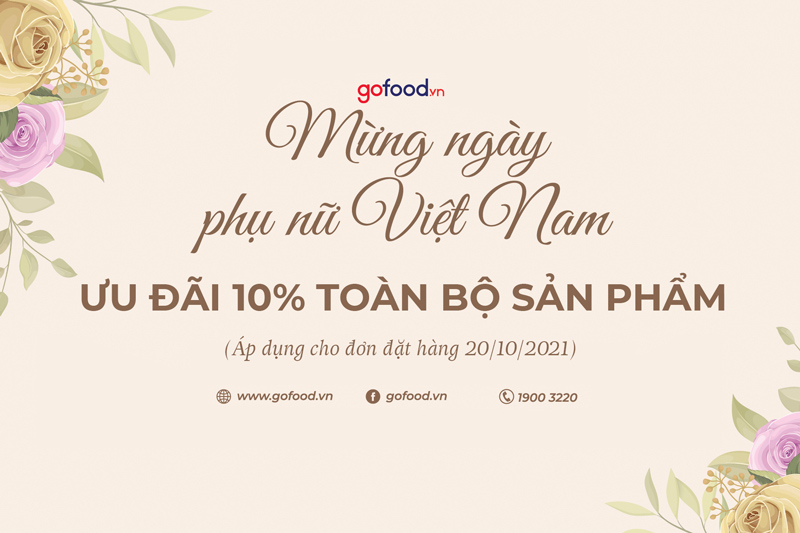 Gofood tặng ưu đãi 10% mừng Ngày Phụ nữ Việt Nam